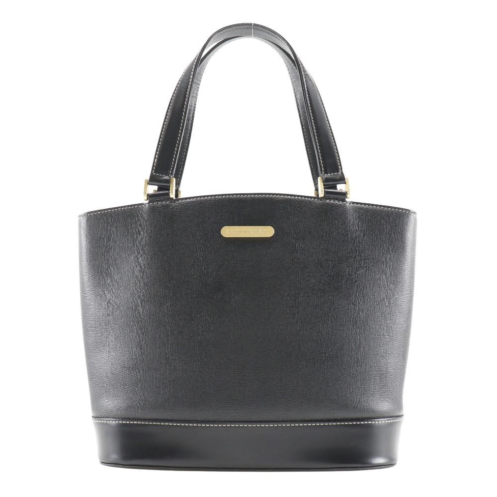 

BURBERRY With Logo Handbag shadow horse Tote Bag black Calfskin Women Used