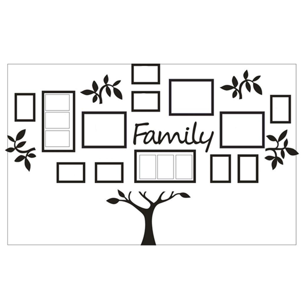 Buy 3D Acrylic DIY Family Photo Frame Tree Wall Sticker Home Decor