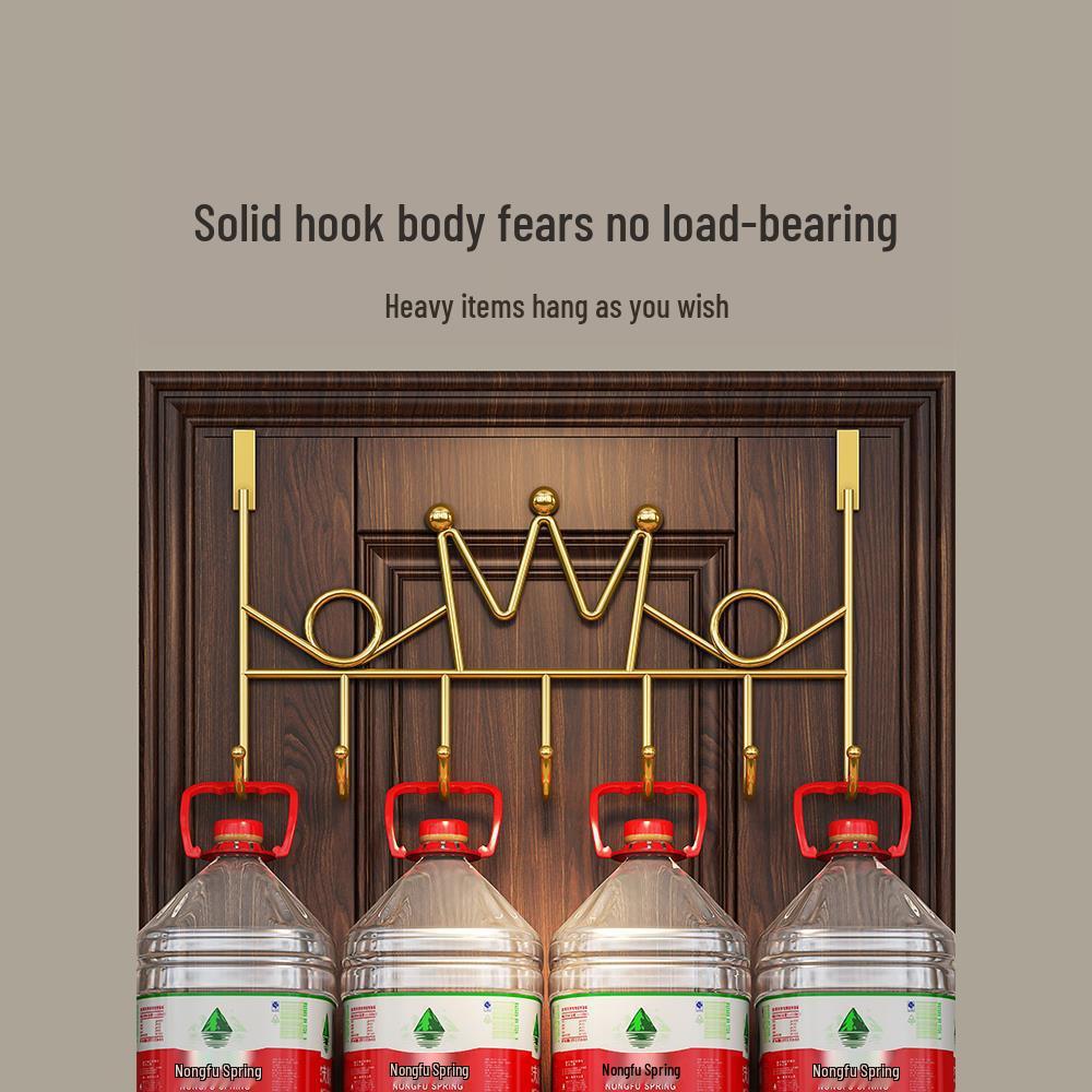 Punch-Free Over-the-Door Coat and Hat Rack - Bedroom & Kitchen Storage Solution