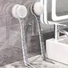 Spazzola da Bagno con Manico di Cristallo, Spazzola Corpo Doppia Faccia, Raschietto Esfoliante per la Schiena - Spazzola Doccia a Manico Lungo per il Bagno