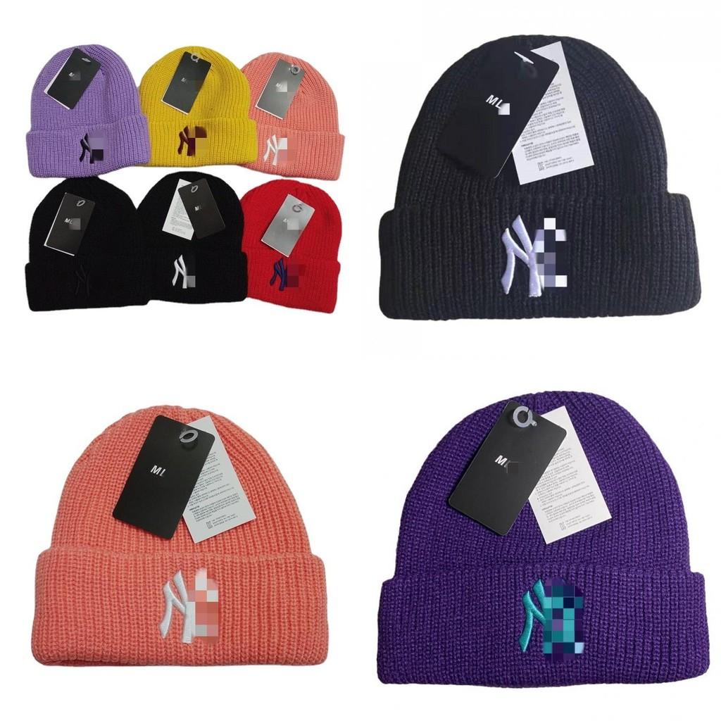 Girl Knitted Embroidery Cap Black Hat No Brim Warm Beanie Winter Casual Wear