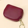 Faux Leather Coin Purse Rounded Coin Pouch Zippered Change Purse with Key Ring