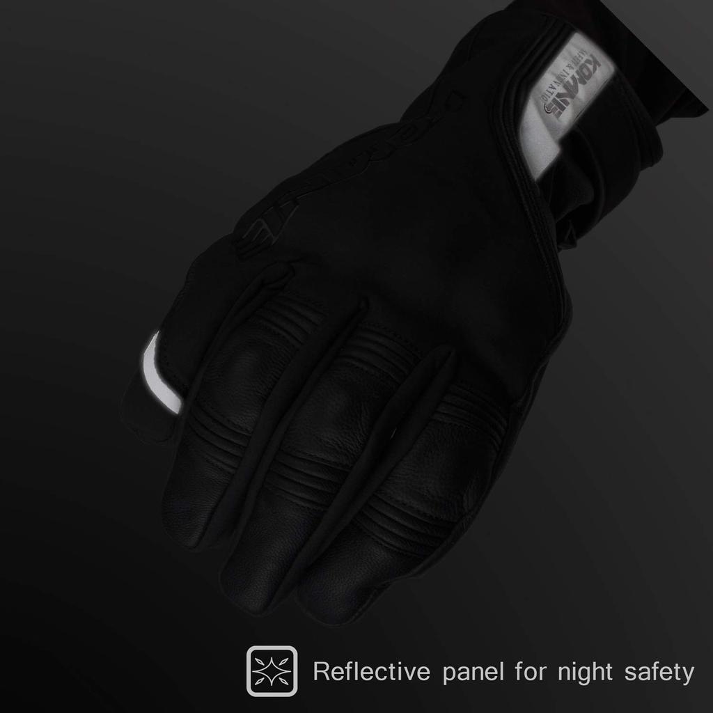 Protective Touring Winter Gloves for Motorcycles L 1281 Waterproof Cold Protection Carbon Stretch Material Protector for [Komine] Black/Red GK-836