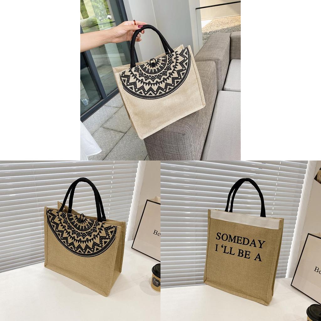 Traditional Folk Canvas Tote Bag With Lock Closure For Daily Use And Casual Outings