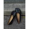 Cowhide Version~ Retro Niche Bow Split-toed Shoes Flat Ballet Shoes Women's Spring and Autumn Versatile Single Shoes