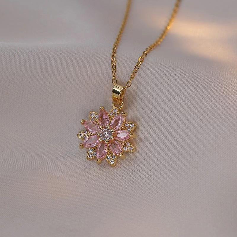 New Arrivals Pendant Necklaces Crystal Simple Popularity Collane Con Ciondolo Geometric Chain Modern Fashion Pendant Necklaces розовый