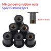 Alomejor M6 Brunnmutter Vindrutebult för Motorcykel, Kajak, Kanot, Kajak, Gummi, 6st/set