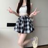 Retro Plaid High-Waisted Women's Skirt - Versatile and Slimming