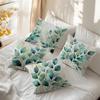 Turquoise Watercolor Leaves Cushions Pillowcase Printed Polyester 45X45Cm Throw Pillow Cover Decorative Sofa Cushion Pillowslip