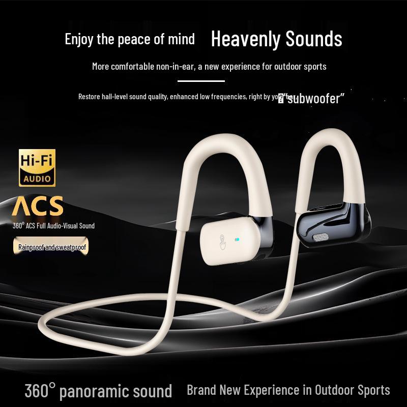 New Sports Bone Conduction Wireless Earphones: Neck-Hanging, Open-Ear, Long Battery Life, Noise-Cancelling Bluetooth.
