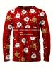 T-Shirts for Man Christmas Santa Claus 3D Print Casual Men's Long Sleeve Tee Pullover Crew Neck Y2k Tops Autumn Men's Clothing