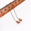 Purple Gold-Plated Rose Gold Glossy Water Drop Earrings Simple Fashion Temperament Cold Wind Rose Gold Ear Hooks
