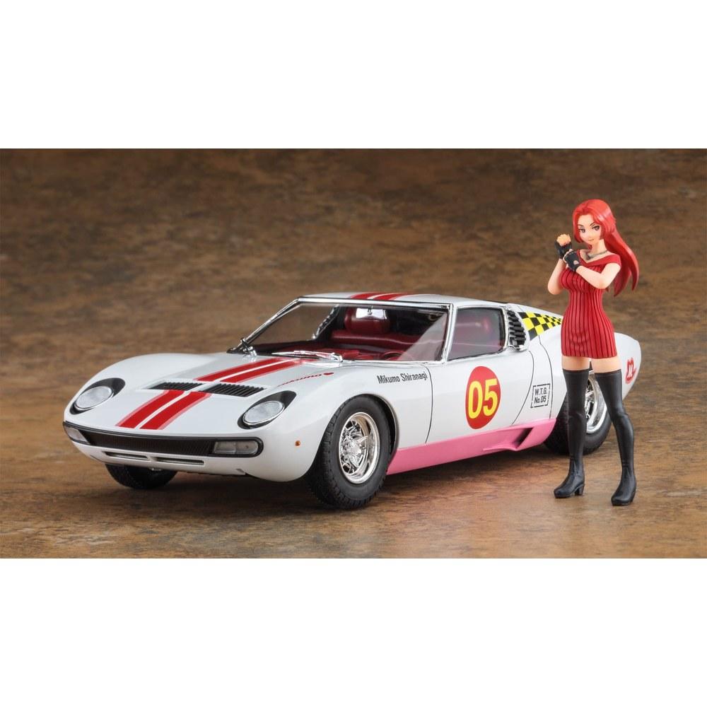 Hasegawa 1/24 Wild Egg Girls Lamborghini Miura P400 SV Shiranagi Mikumo Plastic Model Kit SP544
