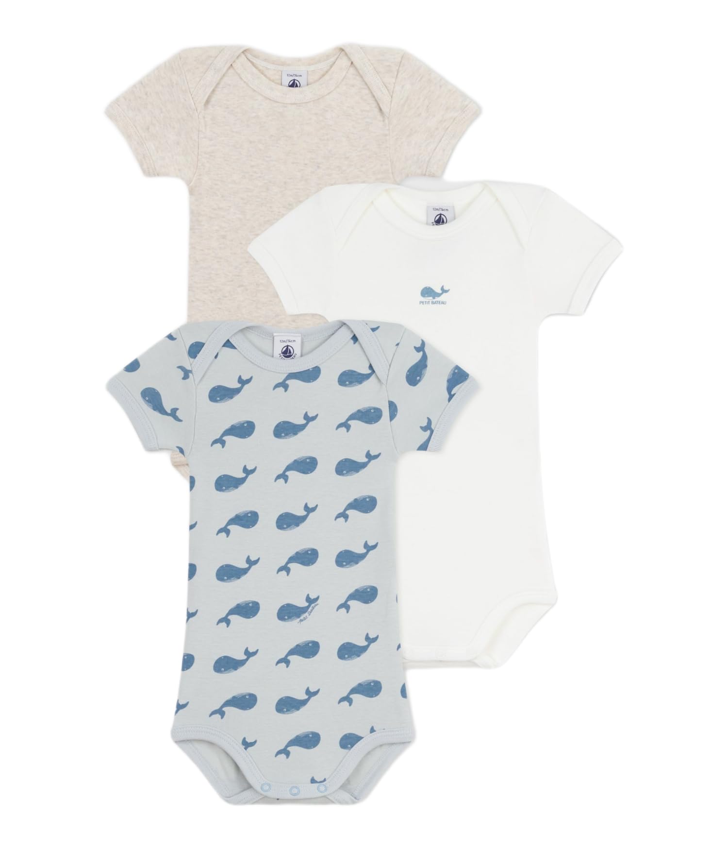 

Petit Bateau Short Sleeve Bodysuit Set A0E8U Multicolor Size 24 86cm (3-Piece Set) 1, Months,