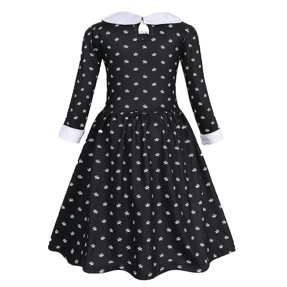 (Dress Bag and Wigs, 8-9 Years) 2023 Movie Wednesday Addams Dress For Girls, Halloween Wednesday Addams Costume Outfit, Kids Cosplay Fancy Dress Up