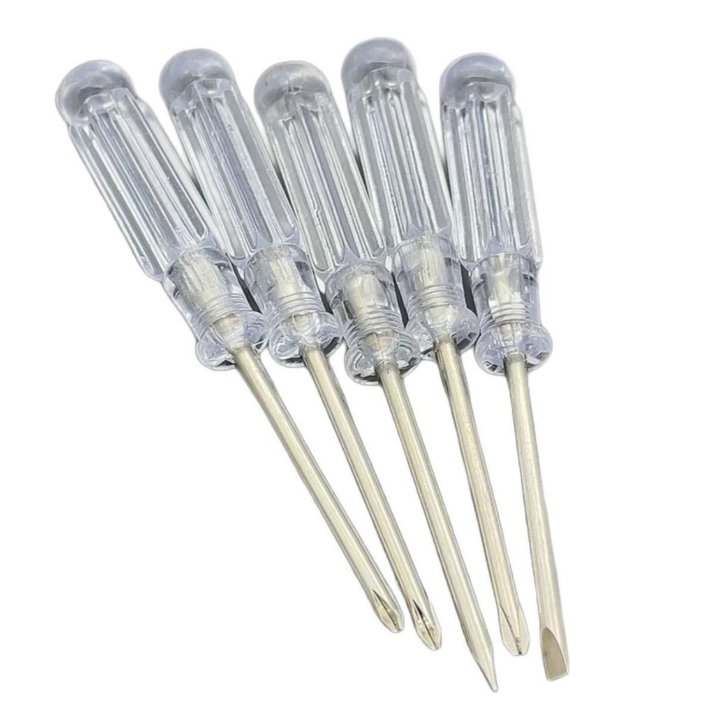 Phillips & Flathead Crystal Screwdriver Set - Transparent Handle, Variety of Lengths