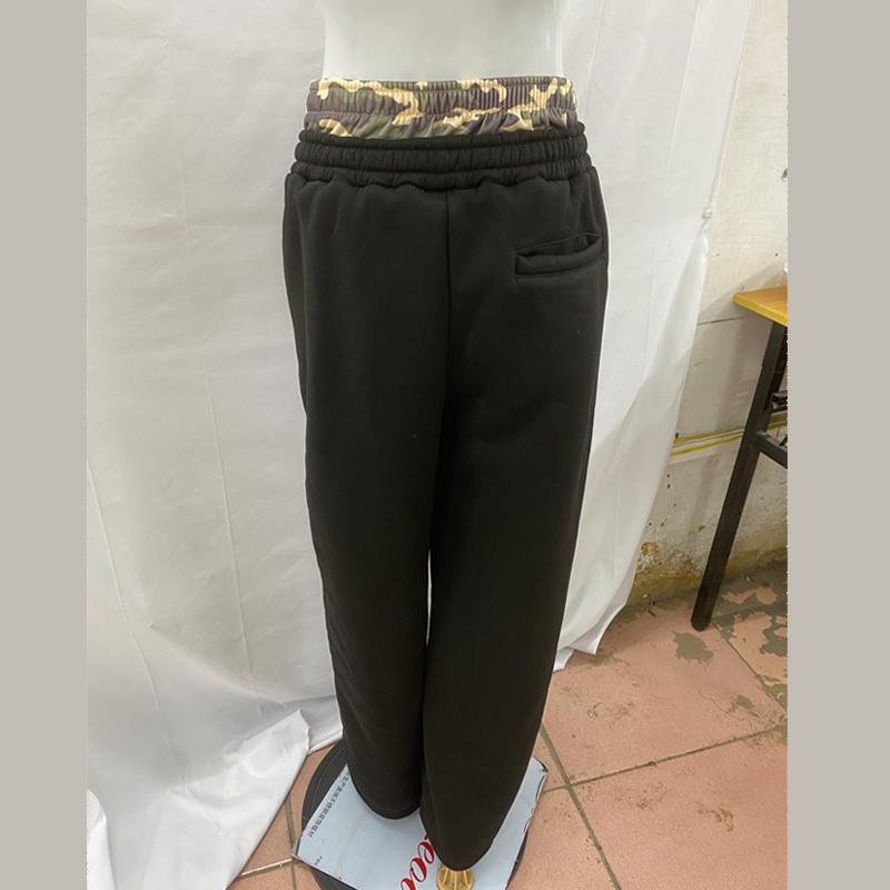 Pantaloni casual street Y2K europei e americani con fodera e ricamo di lettere con stampa leopardata