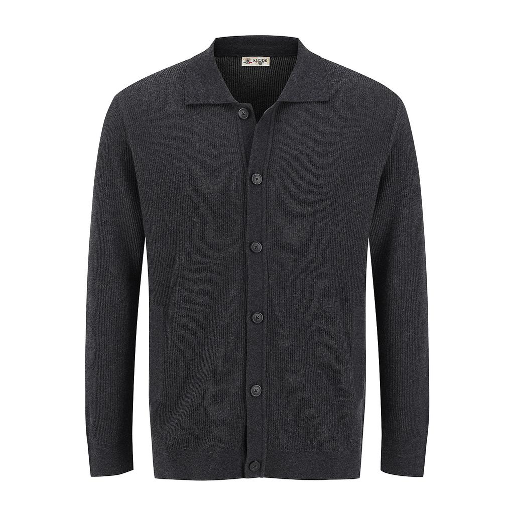 Ferraromilano Collared Outer Cardigan Charcoal (Am0Ftsc35238)