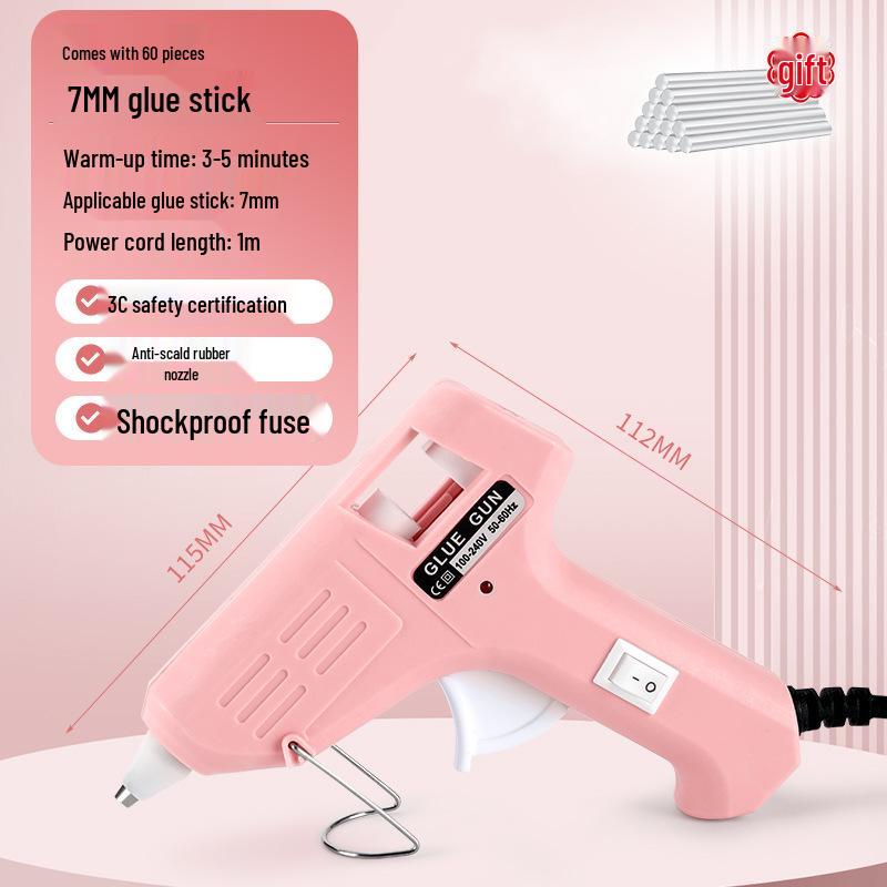 High Viscosity Hot Melt Glue Gun with 7-11mm Sticks for Kids' Crafts and Household Use