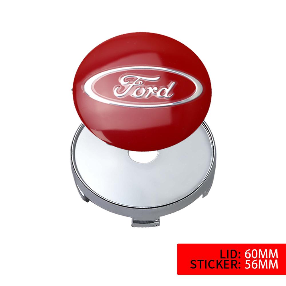 EWTJ7 4pcs 56/60mm Car Wheel Center Hub Caps Cover Badge Stickers Center Cover For Ford Fiesta Mondeo Fusion Explorer Escape Edge Kuga