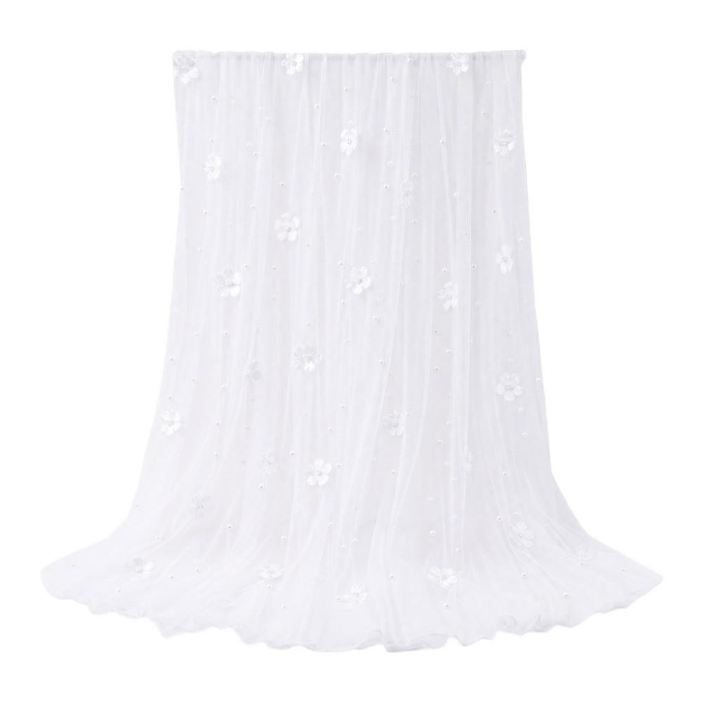 200x80cm Pearl Tulle Table Runner Semi Transparent Table Cover Birthday Party 200x80cm