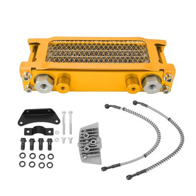 Motorcycle Engine Oil Cooler, Universal Engine Oil Cooling Kit, 4-Row Motorcycle Oil Cooler Kit Replacement for Monkey 50cc To 110cc Moto Oil Cooler,