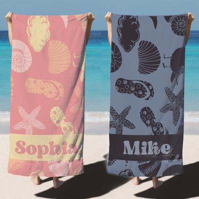 Schönes Seestern Strandtuch Personalisiertes Individuelles Strandtuch Name Niedliche Meeresbewohner Badetuch für Strandgeschenk Sommergeschenk