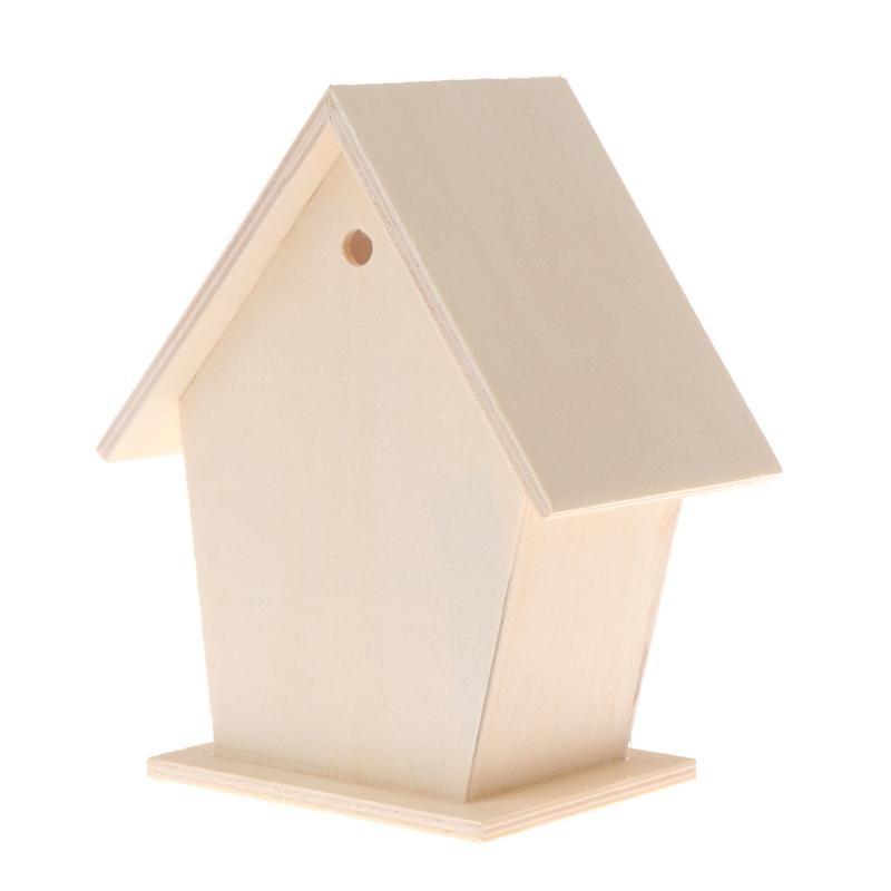 Wooden Bird Houses Wall Mounted Small Bird House with Perch for Outside Garden