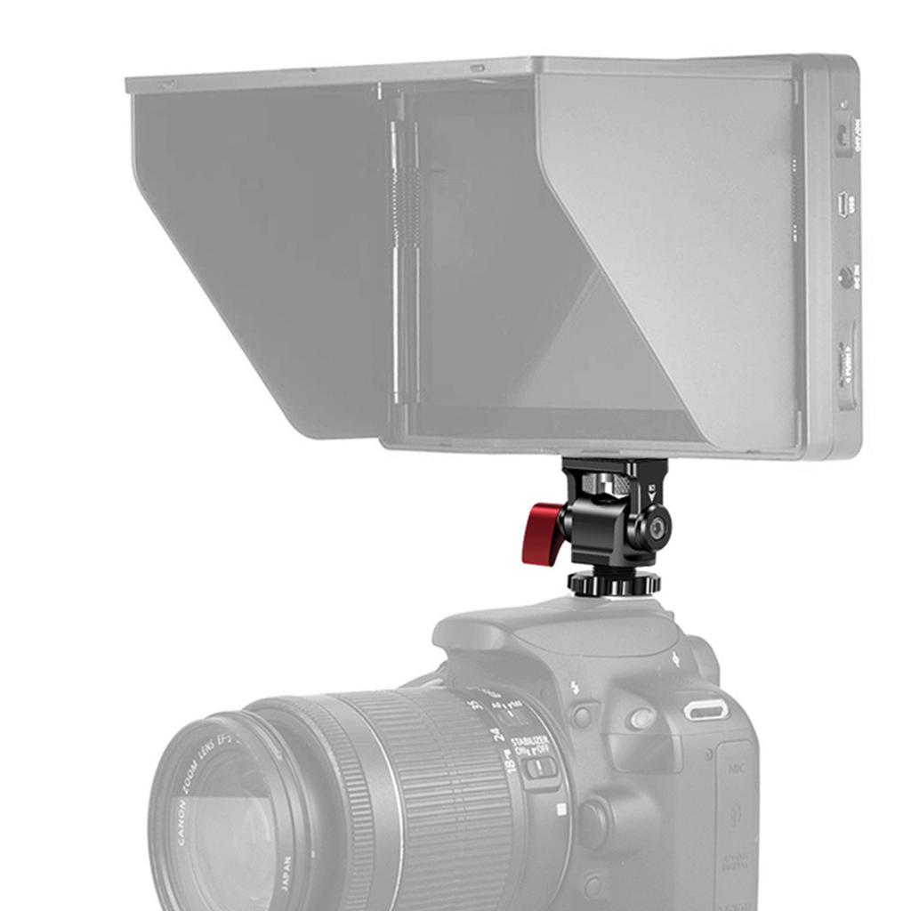 Supporto per Monitor da Fotocamera da 1/4 di pollice con Attacco Slitta Fredda Rotazione a 360 Gradi Inclinabile di 180° Supporto Stabile e Robusto