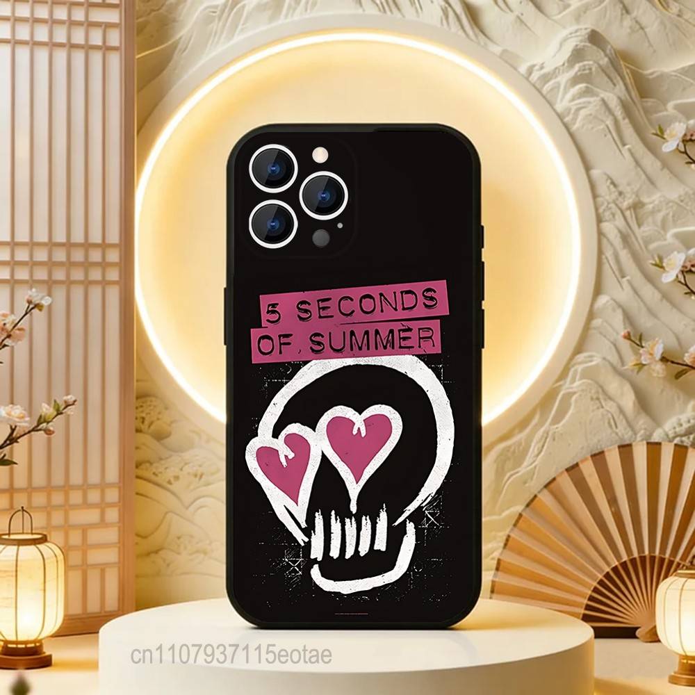5 S-Seconds of S-Summers 5SOS Phone Case For iPhone 17,16,15,14,13,12,11,Pro,Max,Plus,E,Air,Mini Protective Black Cover