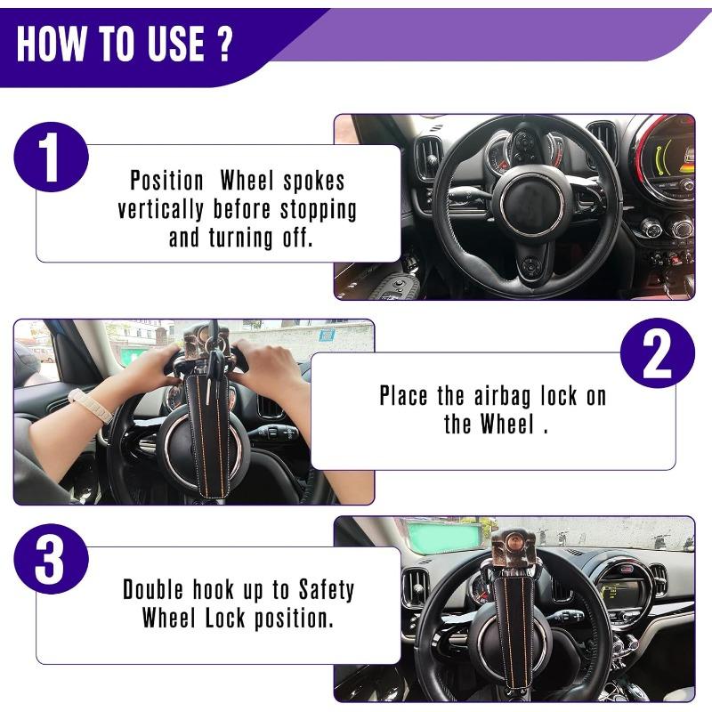 Xiaomi Foldable Car Steering Wheel Lock Anti Theft Device with Window Breaker Security Tool for Vehicle Protection Auto Accessory