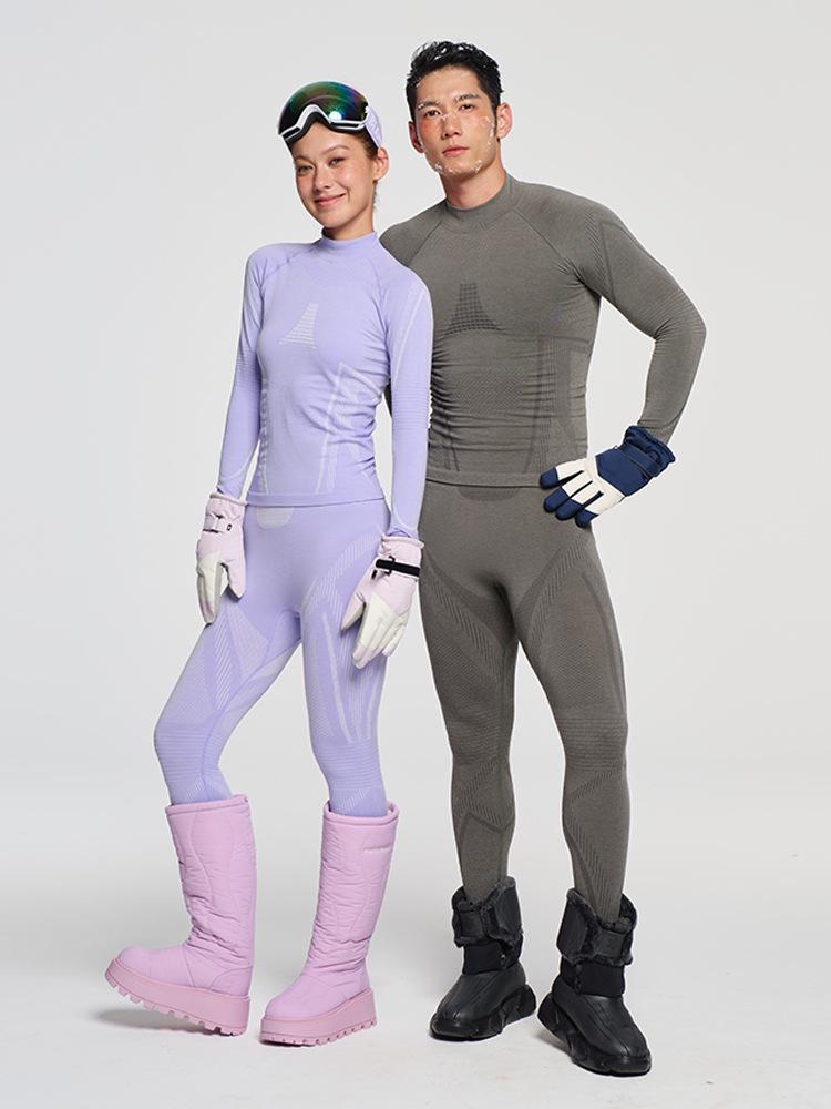 Men's & Women's Quick-Dry Skiing Cycling Hiking Sweat-Wicking Warm Thermal Underwear Set for Autumn/Winter