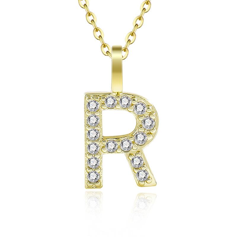 Gold Color Pendant Necklace with Chain for Women - Initial Jewelry Gift