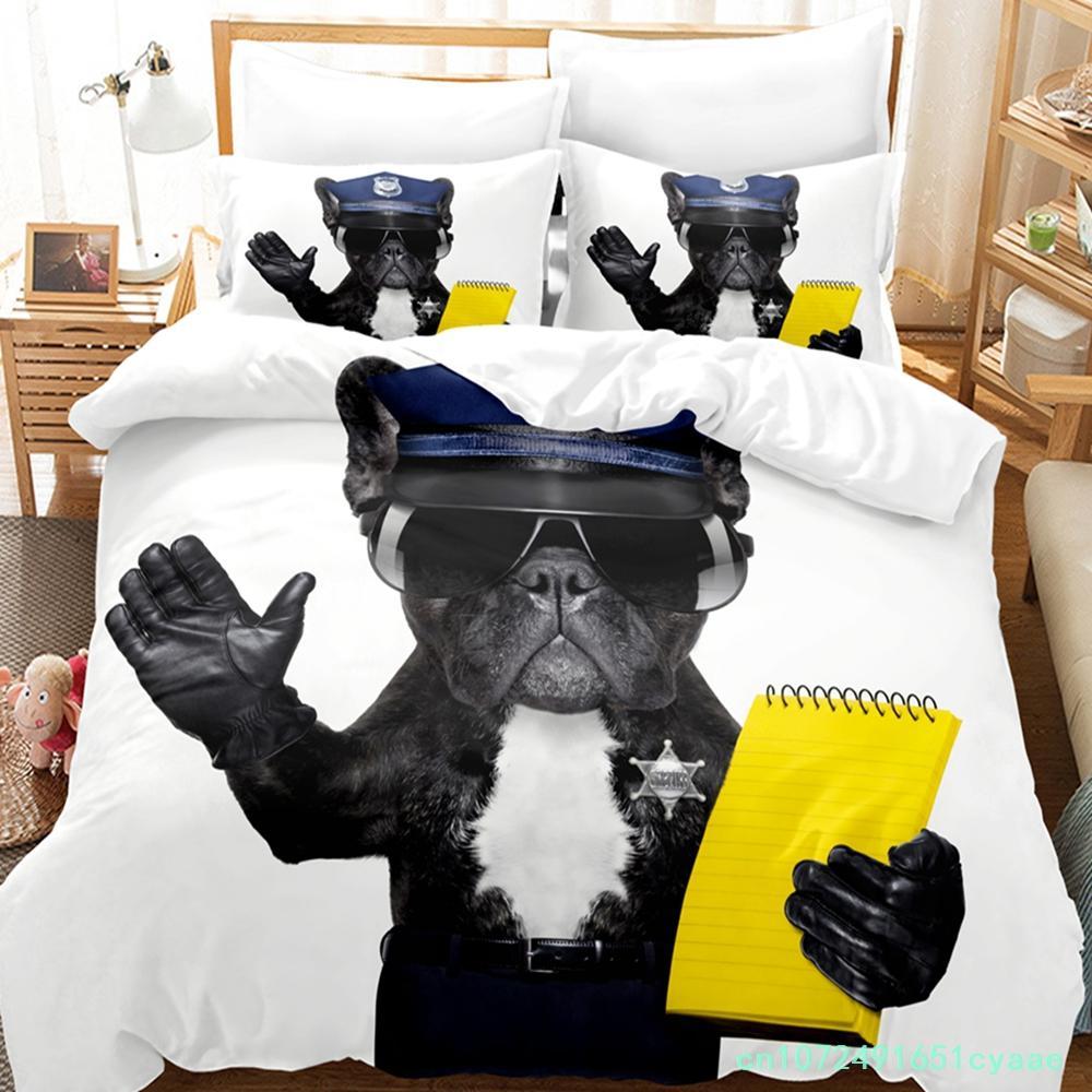 2014 Cute Dog Bedding Set Single Twin Full Queen King Size Pet Dog Bed Set Teenager Bedroom Duvetcover Sets 3D Print 037