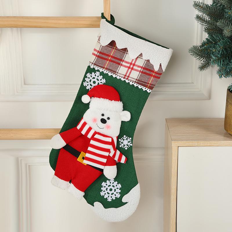 Christmas Cartoon Characters Window Hanging Ornament - Santa, Reindeer, Snowman Stocking & Gift Bag Decor