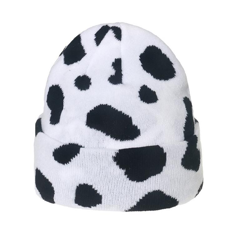 Halloween Knitting Cow Pattern Soft Unisex Hat Adult Outdoors for Ski Cycling