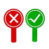 6PCS Yes/No Sign Paddles with Handle Comfortable Grip Voting Card Red Green Symbols Double-Sided Cards for Game Answering