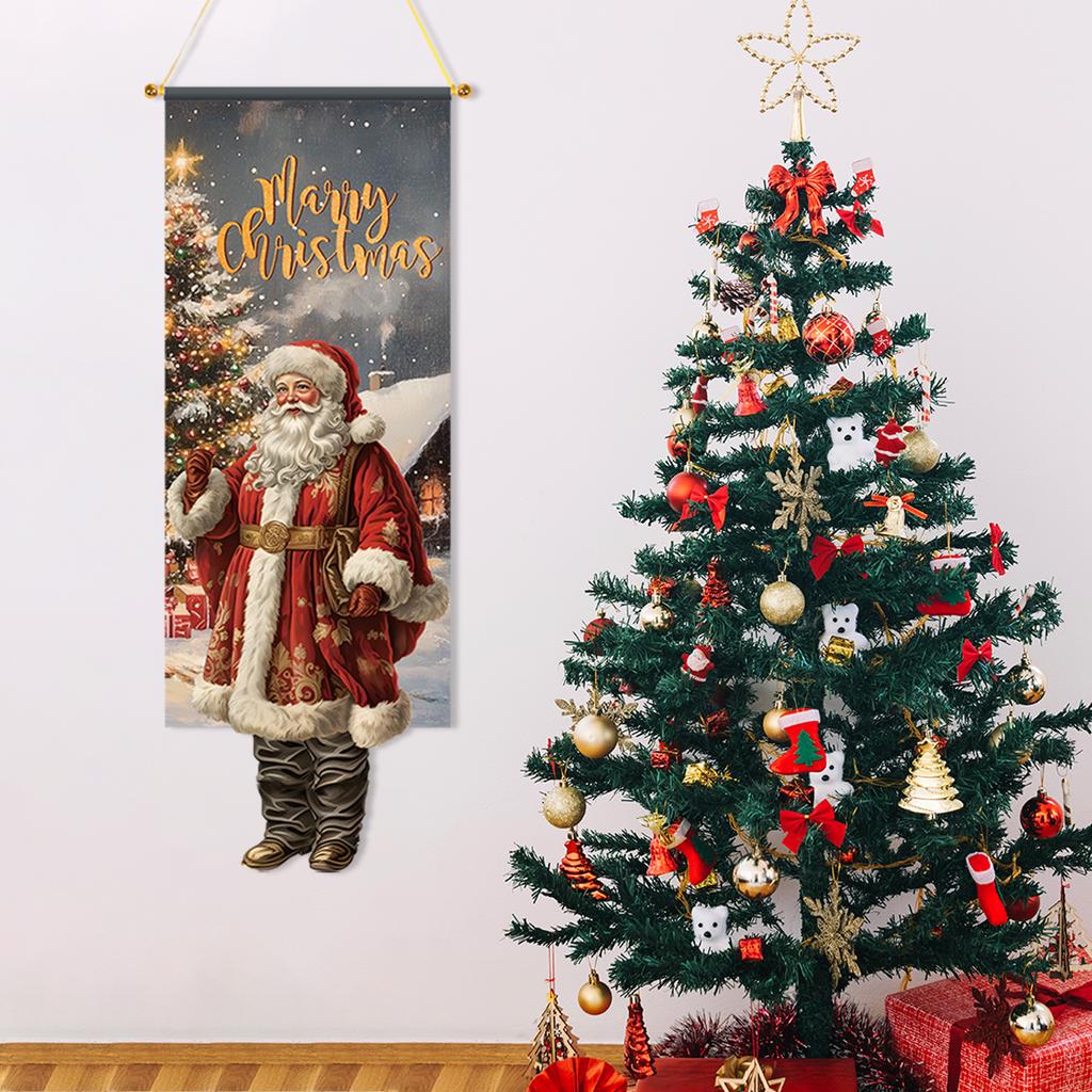 Christmas Santa Claus Hanging Flag Navidad Natal Noel Tree Door Banner Christmas Decorations For Home 2025 Happy New Year 2026
