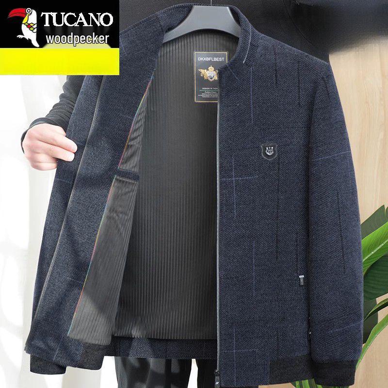 Woodpecker 2025 Men's Spring/Autumn Casual Business Jacket for Middle-Aged and Elderly Fathers