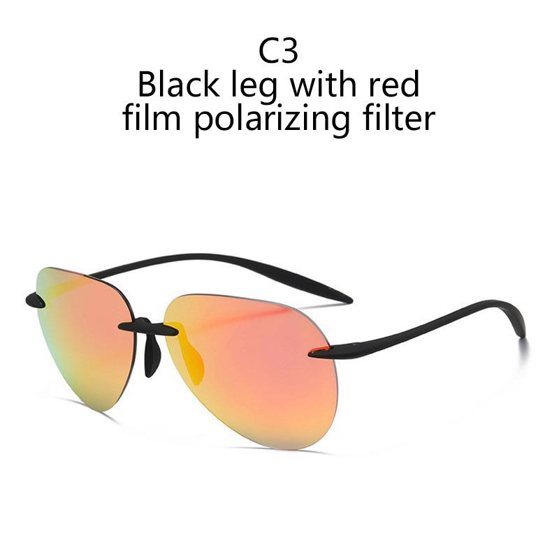 Occhiali da Sole Senza Montatura Ultra-leggeri in TR90 Con Protezione UV Design a Forma di Rospo Per Uomo Occhiali Polarizzati da Guidatore Occhiali da Pesca