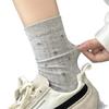 Women's French Retro Floral Mid-Calf Socks - Elegant Early Autumn Slouch Style