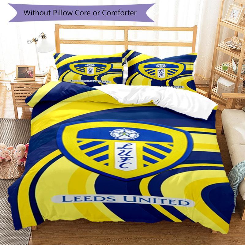 Fc Crest Design Printed Pattern Duvet Cover Set – includes 1 duvet cover and 2 matching pillowcases Bedroom decor Christmas gifts