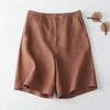 Pantalones Cortos de Verano para Mujer Bolsillo Transpirable Color Sólido Rectos Largo hasta la Rodilla Uso Diario Sueltos Cintura Alta Pierna Ancha Pantalones Cortos de Dama Ropa Femenina