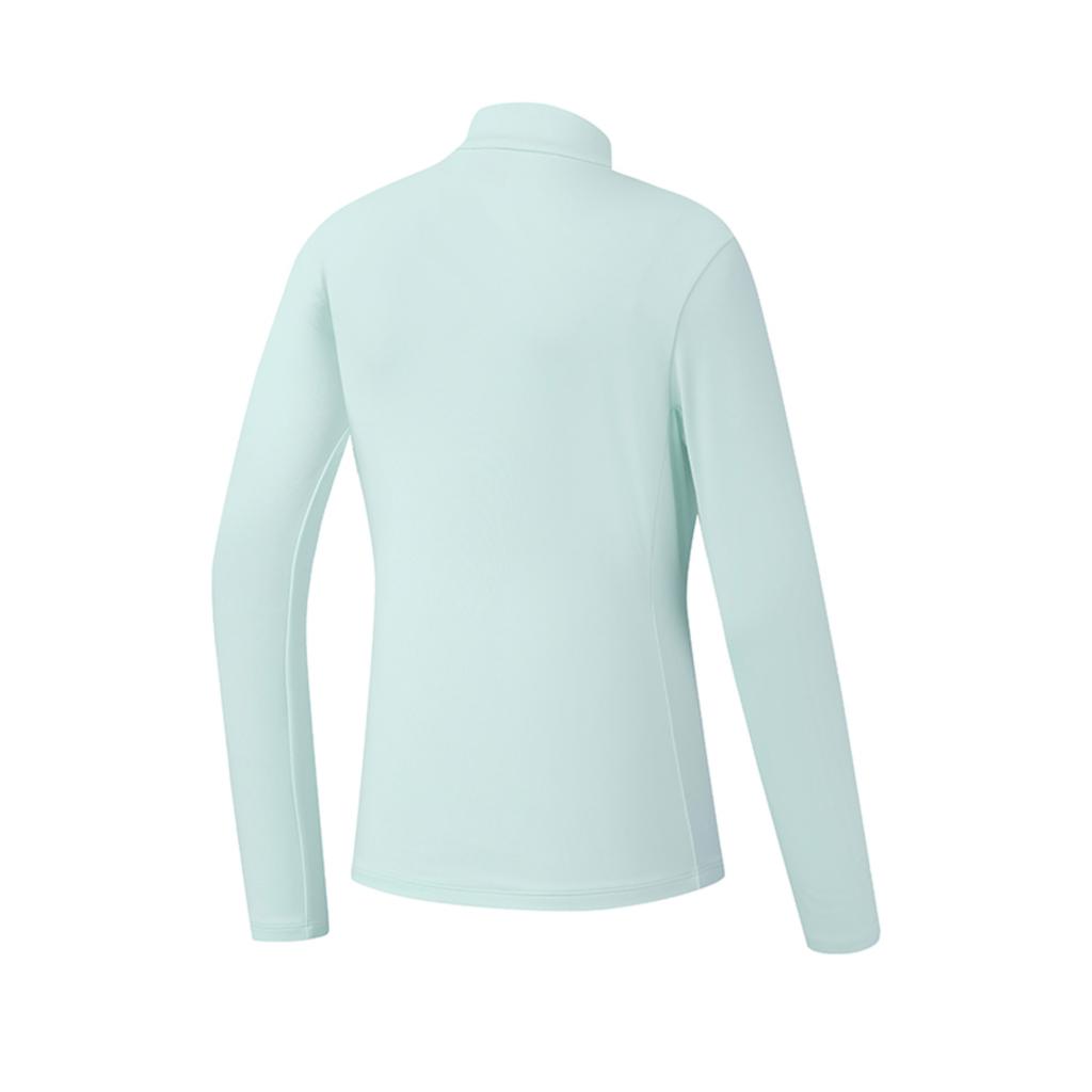 FILA Explorer Classic Comfortable Versatile Slim Fit Elastic Half-Zip Knit Long Sleeve T-Shirt Women Tops Dream-Awakening-Green A11W547203FLG