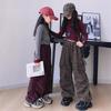 2025 Spring/Autumn Girls' Leopard Print Cargo Pants - Trendy Loose Wide-Leg Street Dance Style for Kids