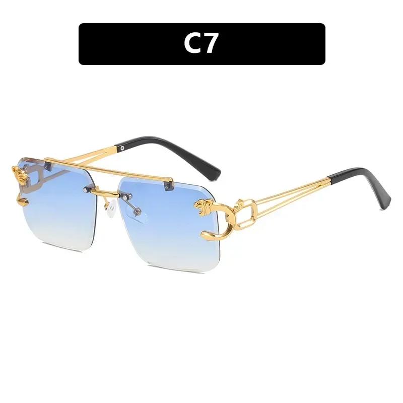 Men Women Unisex Fashion Uv400 Sunglasses Luxury Brand Design Eyewear Eyeglasses Rimless Oversight Eye Protection Eyeglasses