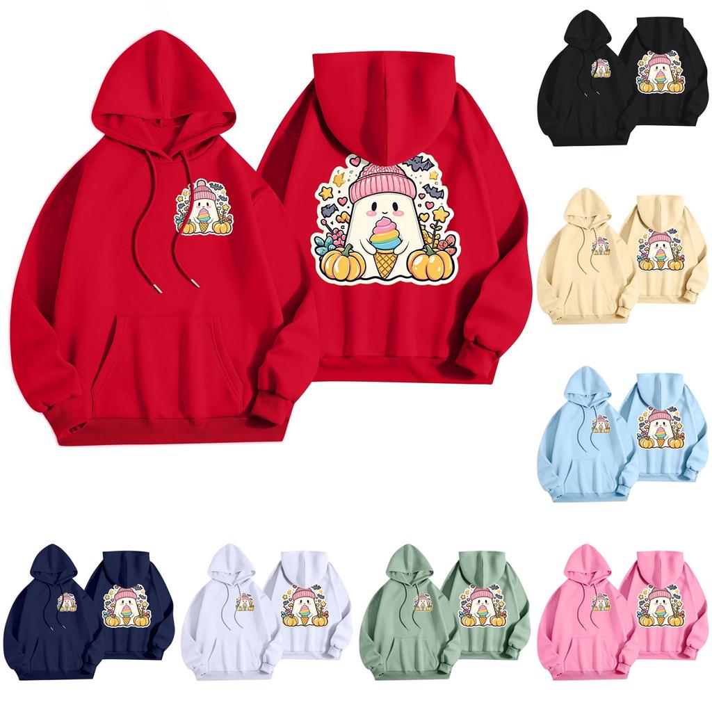 Women's Casual Fashion Halloween Printed Leisure Hooded Sweatshirt With Pockets