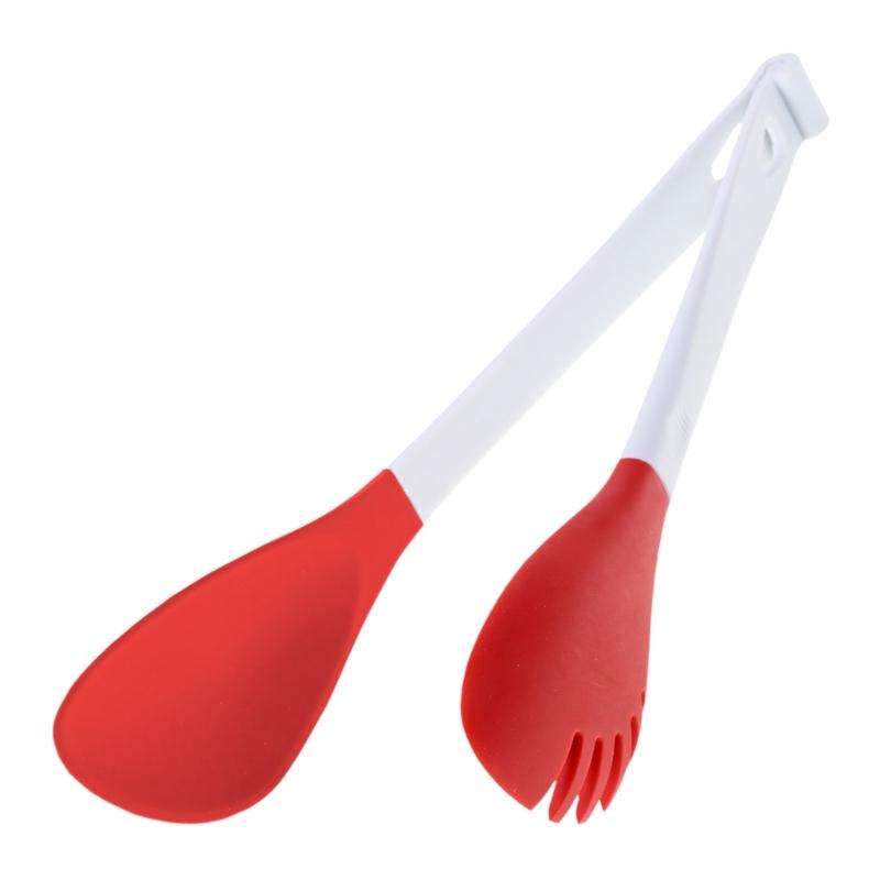 

Ergonomic Nonslip Silicone Food Tongs Perfect For Barbecue And Salad Handling Easy To Clean Kitchen Gadget красный