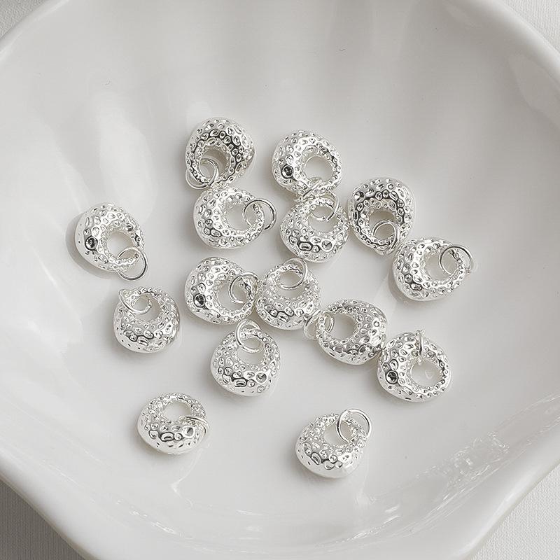 

14K Gold Plated Hammered Texture Lucky Bag Pendant, Wealth Attraction Crystal Bracelet Charm for DIY Jewelry.