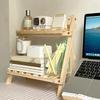 Hölzernes Desktop-Aufbewahrungsregal 2-lagiges Desktop-Aufbewahrungsregal Faltbarer Schreibtisch-Aufbewahrungsorganizer Schreibwarenregal für Wohnheim Schlafzimmer